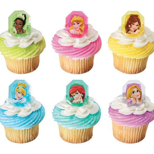 12 Disney Princess Cupcake Wrappers & 12 Toppers kids Birthday party decoration
